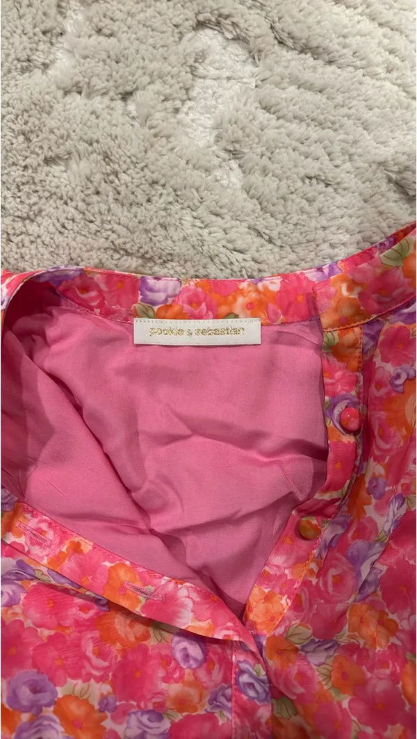 Pookie & Sebastian Reset by Jane Fran floral smocked mini dress in size small - Image 3