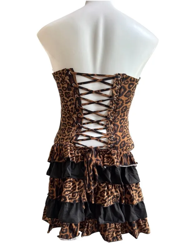 Outcast Elayna Leopard Mini Dress Brown Medium NWT IN PACKAGE - Image 8