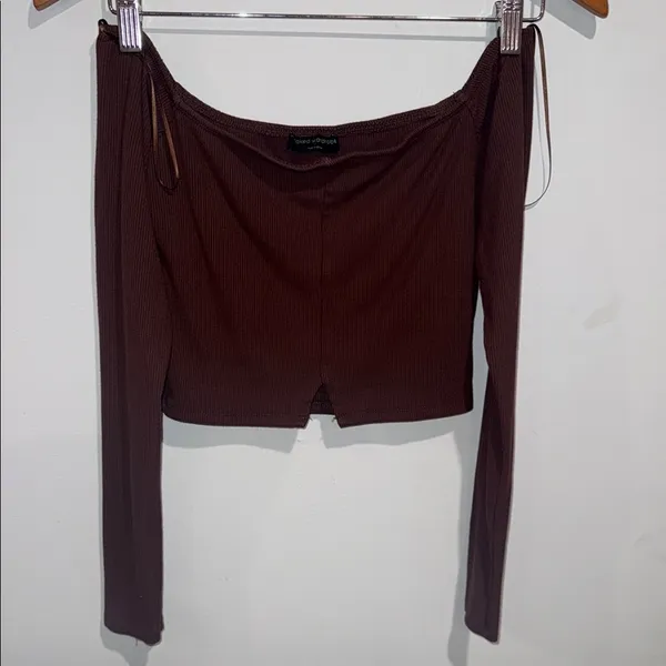 Naked Wardrobe Chocolate Ribbed Top - Image 8