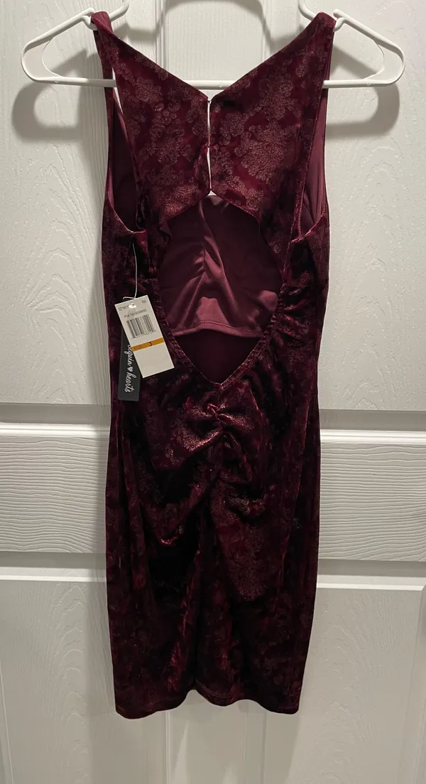 Dark Red Mini Dress - Image 2
