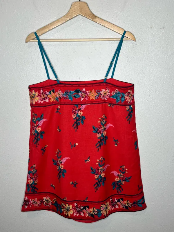 NEW Free People Bali Take Me With You Embroidered Mini Shift Dress in Red - Image 5