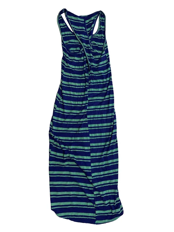 Poetry Striped Maxi Dress in Navy and Teal - Image 2
