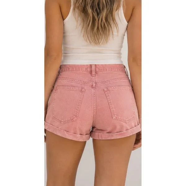 American Eagle sz 14 Pink Denim Easy Shortie Pockets Relaxed Streetwear Everyday - Image 2