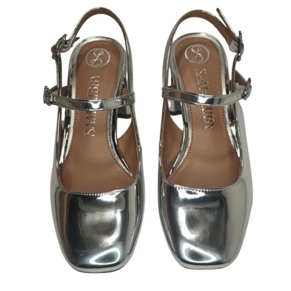 Silver Mary Jane shoes sz 8.5 by sam and libby - Image 2
