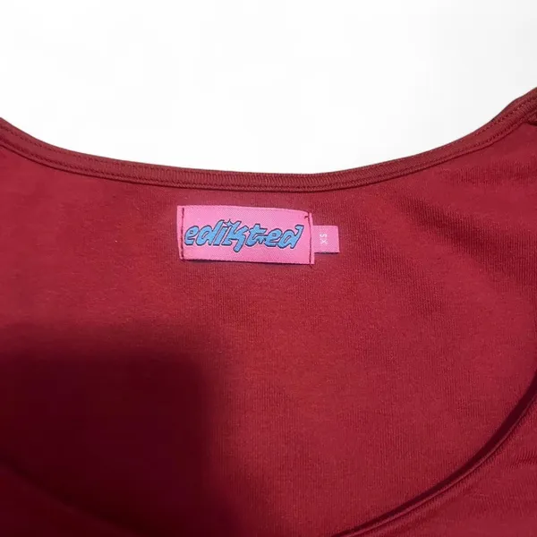 Edikted Burgundy Long Sleeve Top - Image 3