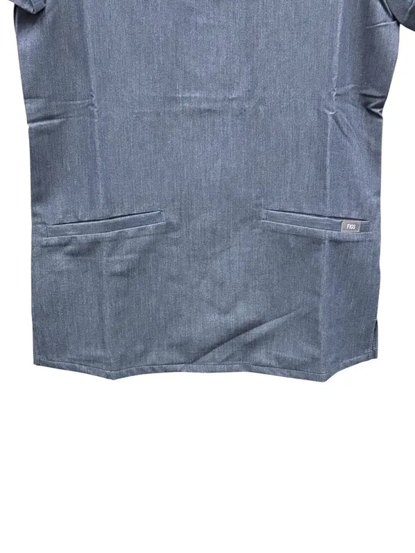 NEW Figs Casma Three Pocket Scrub Top in Heather Denim Size XS - Image 4
