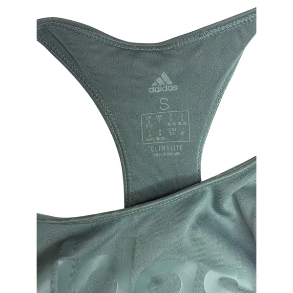 Adidas Sportswear Green Climalite Logo Sports Bra SMALL Gym Workout Lounging - Image 4