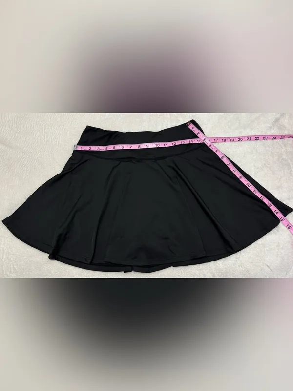 Basic Black Tennis Skirt With Built In Shorts Size Medium - Image 3
