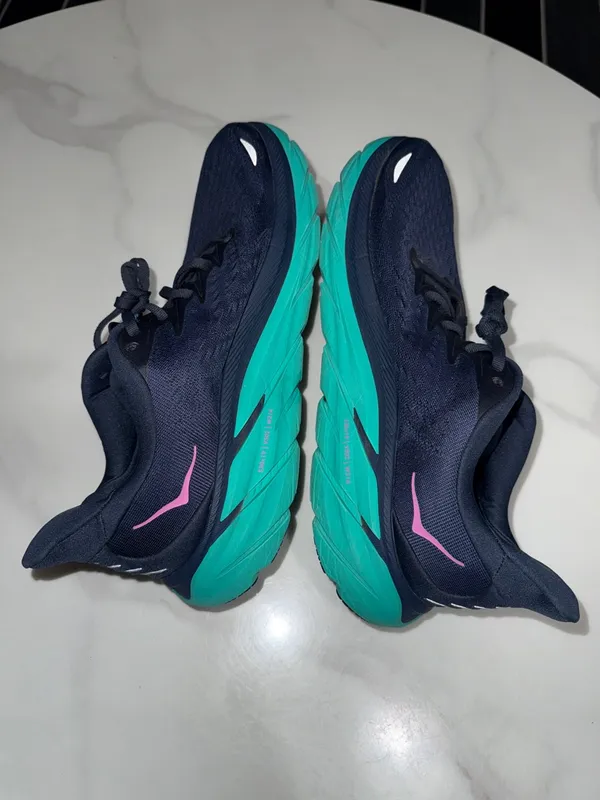 Hoka Women's Running Shoes - Navy Upper with Teal Midsole and Pink Logo - Image 6