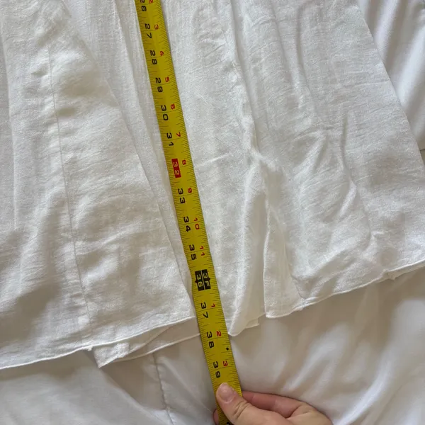 Venus White 100% Cotton Maxi Skirt Crochet Waist Boho Medium Quiet Luxury Beachy - Image 3