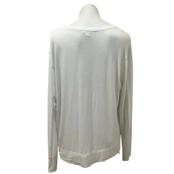 Athleta Women's XL White V-Neck Long Sleeve Relaxed Fit Top - Image 7