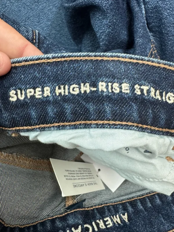 NWT American Eagle Stretch Super High-Rise Straight Jeans Size 10 Short - Image 8