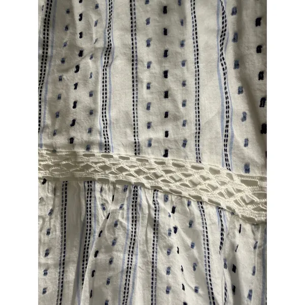 NWT loft clip tiered pull on mini skirt‎ white blue size m - Image 3