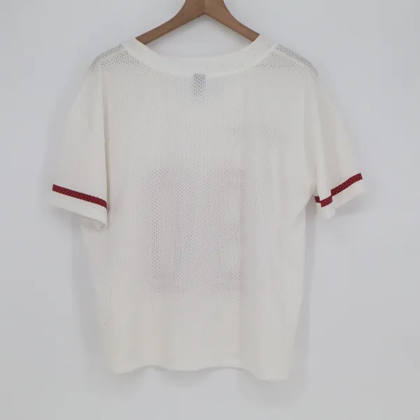 Wild Fable Jersey Top Womens S Association USA 90 White Mesh Sporty Excellent - Image 5