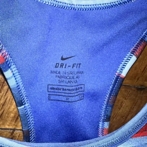 Nike dri-fit blue abstract athleisure S racerback sports bra - Image 2