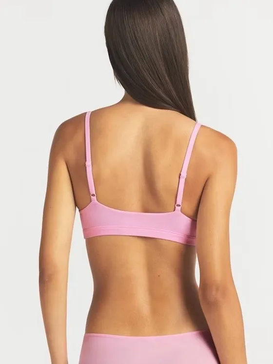 Skims Cotton Jersey Scooped Bralette Halite Pink Seamless Crop Bralette Size S - Image 2