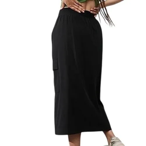 Athleta Brooklyn Heights High Rise Cargo Midi Skirt Black Size 16 Activewear - Image 2