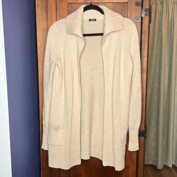 J.Crew Cream Fisherman Coastal Grandma Grandpa Chic Cardigan Sweater Classic M - Image 2