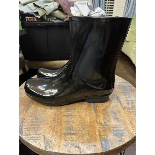Chooka Women's Polished Mid Rain Boot Black Size‎ 11 - Image 3