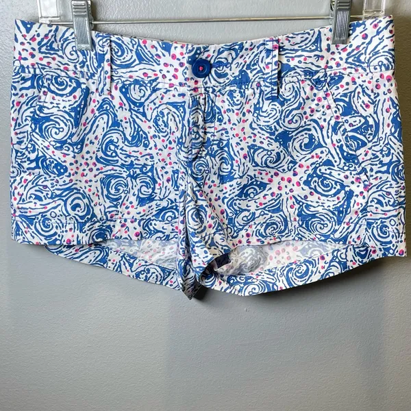 Lilly Pulitzer The Walsh Shorts Star Crush Starfish Blue Pink‎ Size 0 - Image 2