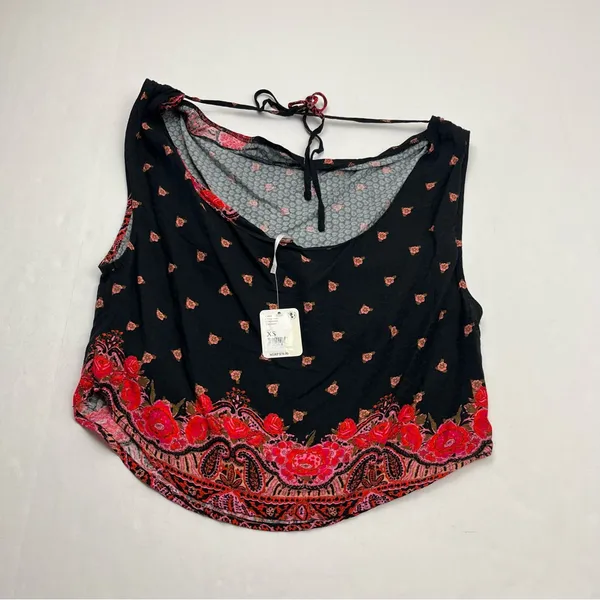 Free People‎ Silas Printed Tank Top Size XS Black Combo Sleeveless Pullover NEW - Image 12