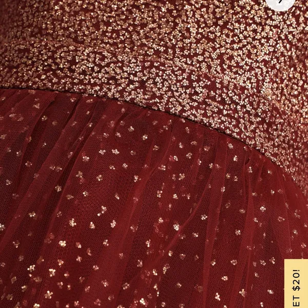 Lulus Ballerina Dream Burgundy‎ and Gold Sleeveless Skater Dress LARGE NWT - Image 4