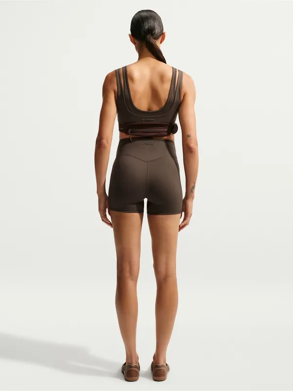 NIKE X SKIMS (G15) Matte Double Strap Scoopbra | Color Dark Sepia | Size M - Image 5
