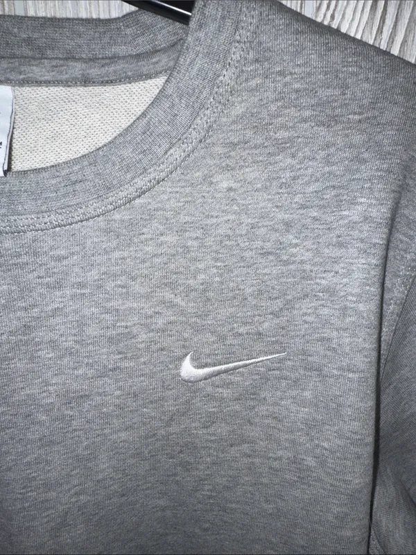 Nike Gray Crewneck Sweatshirt with White Swoosh - Image 3