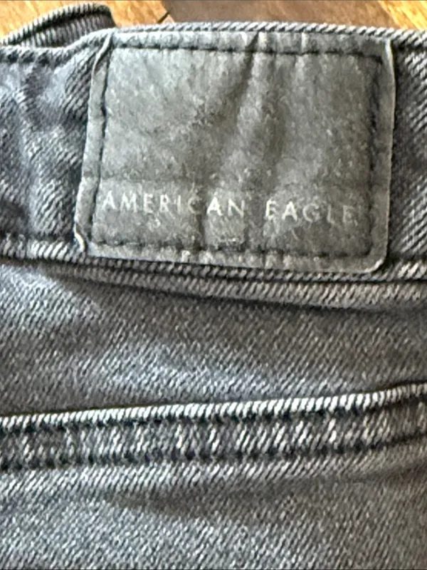 AMERICAN EAGLE Black Cross-Over Denim Shorts Size 6 Festival Boho Whimsigoth 6 - Image 9