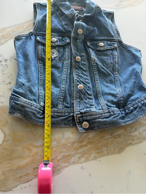 Vintage Genuine Authentic Denim by Paris Sport Club‎ Jean Vest Size M - Image 5