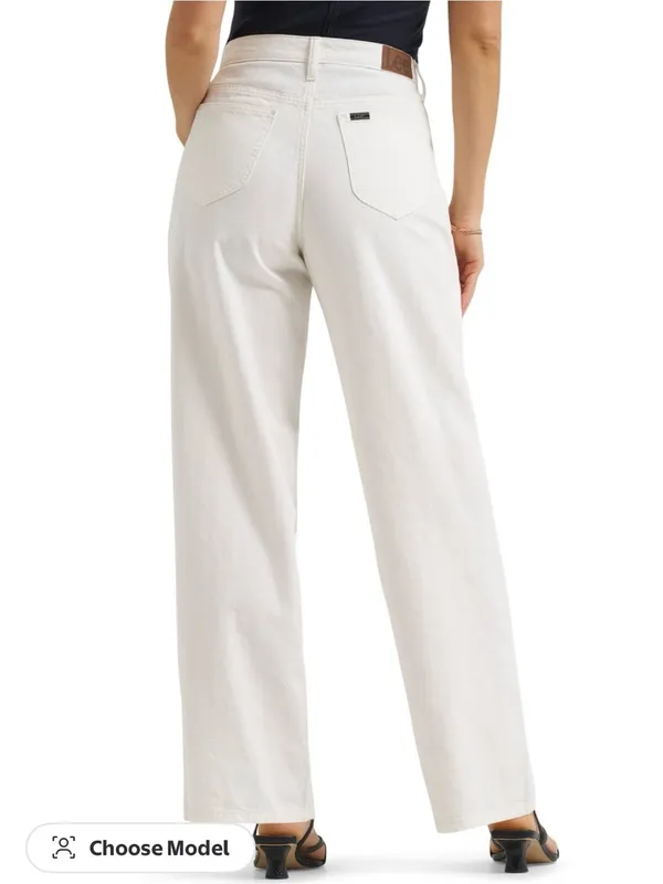 Lee white mid rise straight jeans size 14 - Image 2