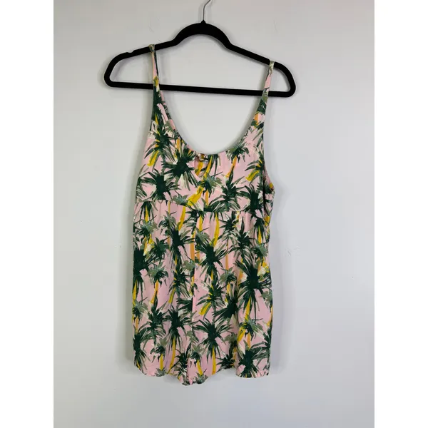 Aila Blue Palms Print Romeo Playsuit size Medium Romper - Image 2
