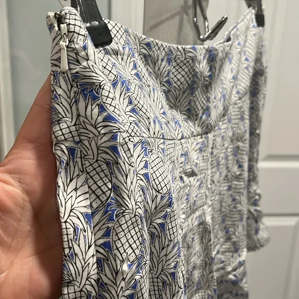 MAEVE (Anthro) Blue Pineapple Print Flutter Hem High Waisted Shorts, Size 4 - Image 7
