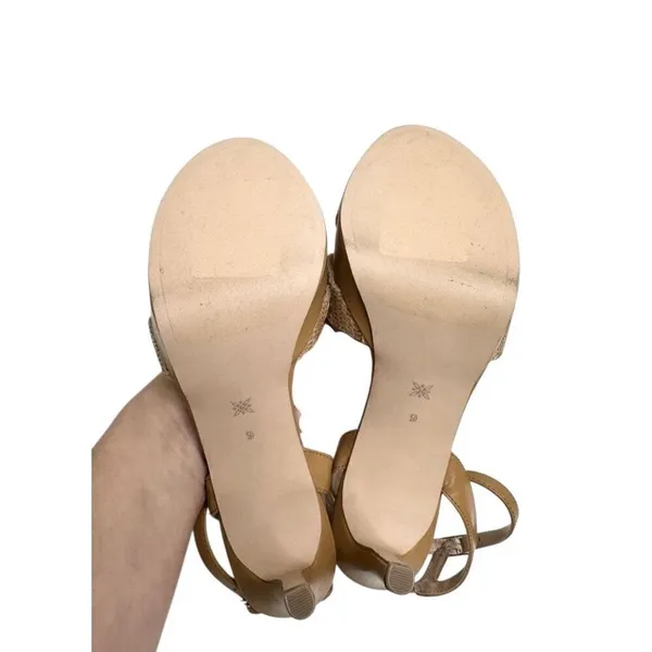 BCBGeneration Sandals Size 9 Tan High Heel‎ Ankle Strap Open Toe Platform - Image 9