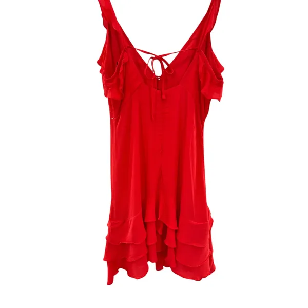 NWT Dress Forum‎ Los Angeles Red Ruffle Mini Dress Party Cocktail Size M - Image 5