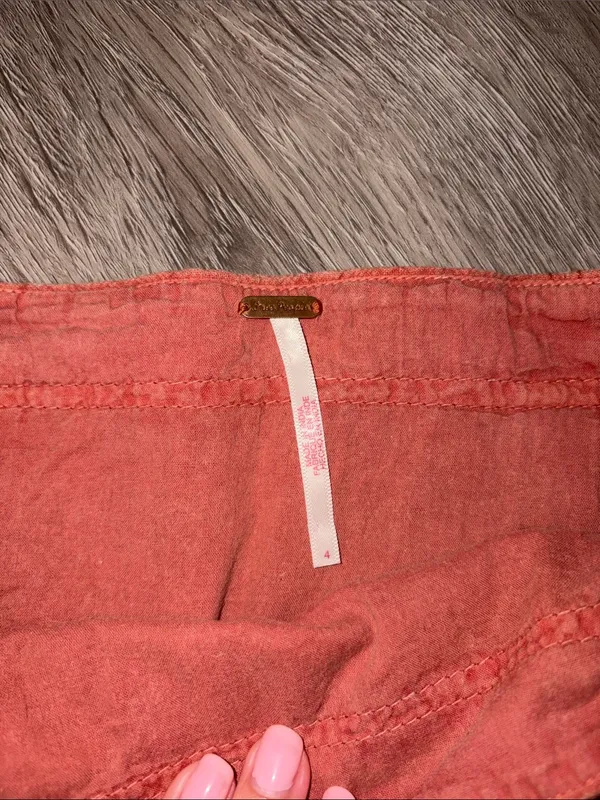 Free People Tiered Ruffle Mini Skirt in Coral Orange - Image 2