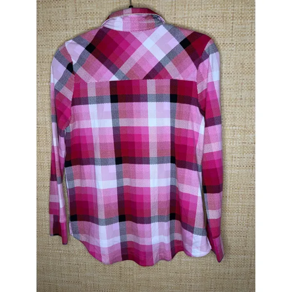 Soma Embraceable Pajama Set Pink Sugarloaf Plaid Small Top Medium Bottom NEW - Image 3