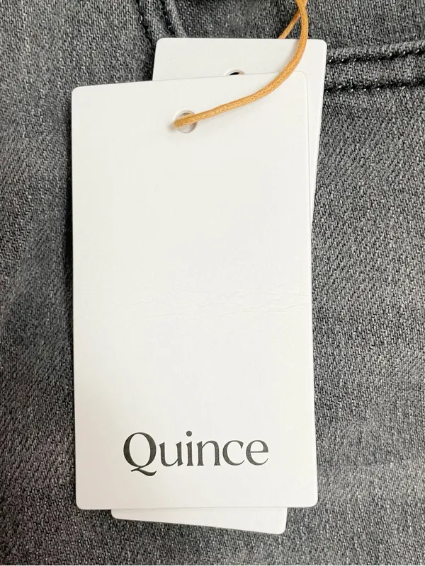 Quince Bella Stretch Relaxed Straight Jeans Sz 26 Stonewashed Grey NWT High Rise - Image 10