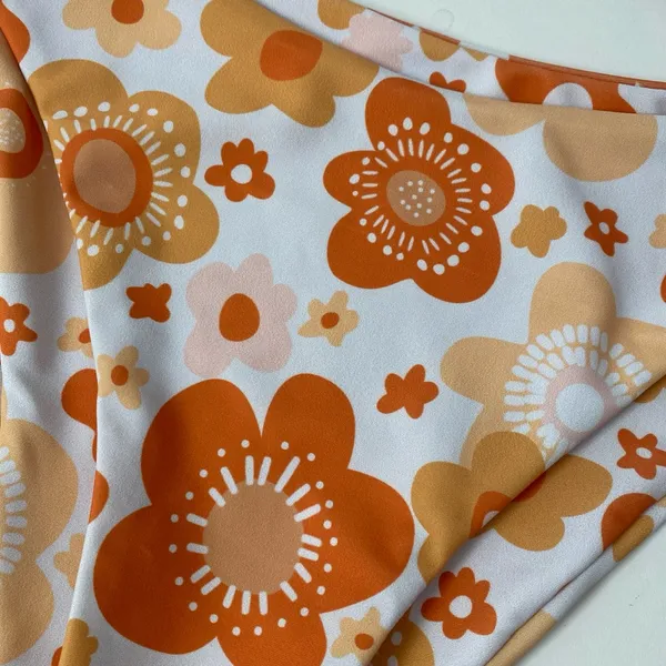Aurelle Swim X McCall Mitchell White and Orange Floral Bikini - Image 12