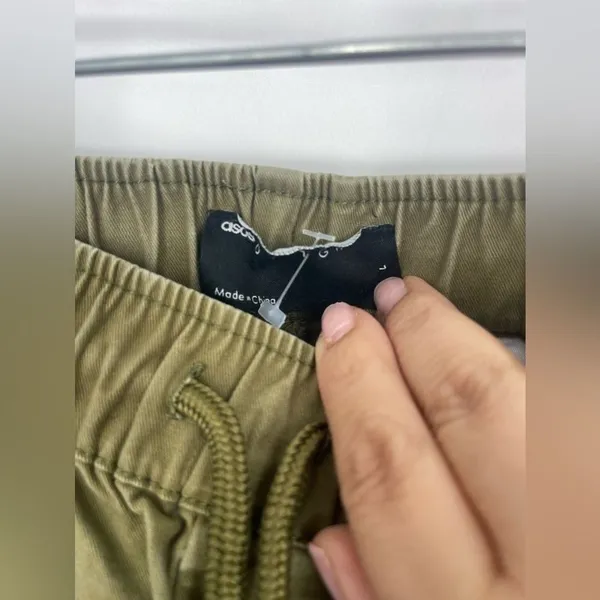 ASOS woman's‎ joggers olive color size large - Image 2