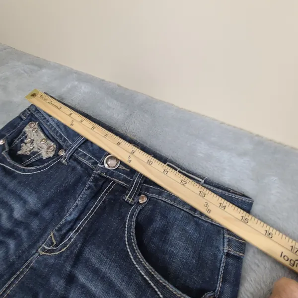 Grace in LA Womens Size 7M Easy Fit Denim Jeans BLue Size 7M Embroidered Jeweled - Image 7