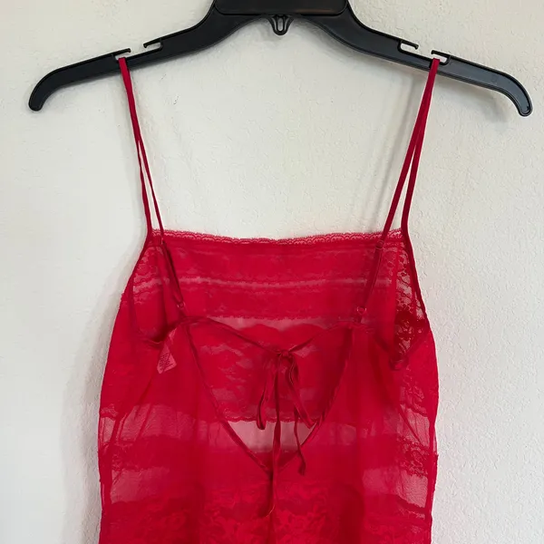 Victoria's Secret Red Sheer Mini Slip Dress Size Small - Image 5