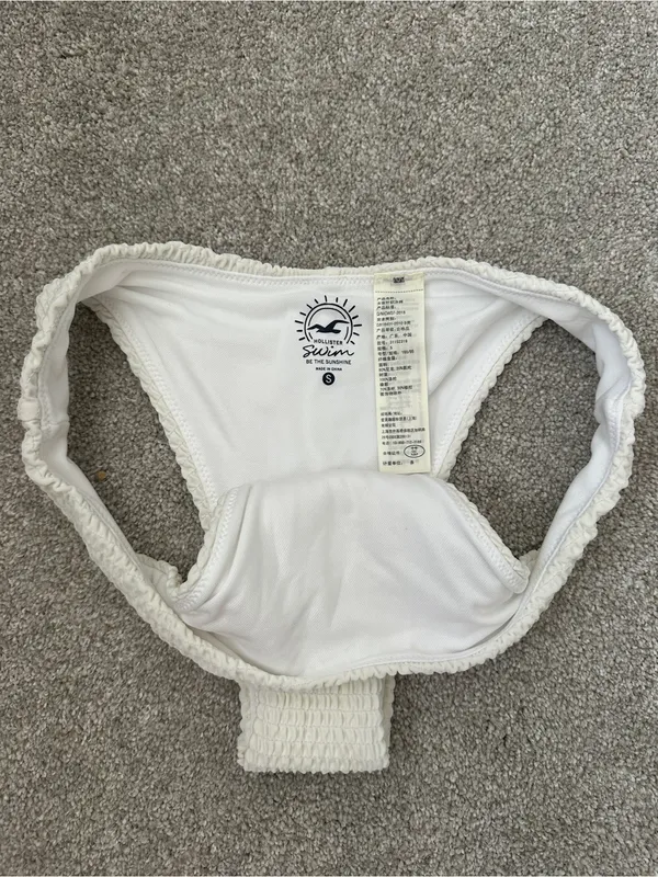 Hollister White/Off White Textured Women's Swim Bottoms - Image 2