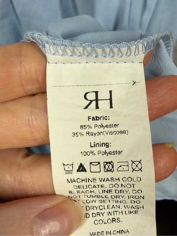 Rihoas Light Blue Peter‎ Pan Collar Milkmaid Midi Dress - Image 5