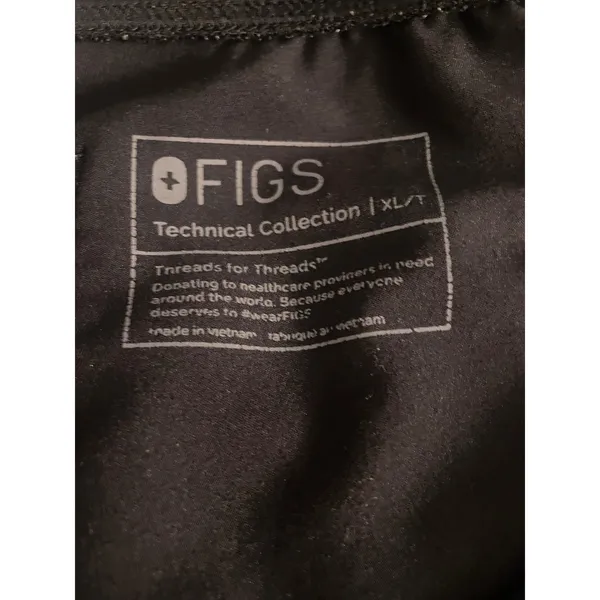 FIGS Technical Womans Scrub Pants XLT XL Tall Black Highrise Livingston Wide Leg - Image 7