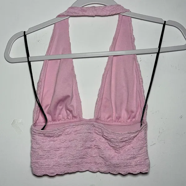 DIVIDED by H&M‎ Pink Textured Halter Crop Top Size S - Image 2