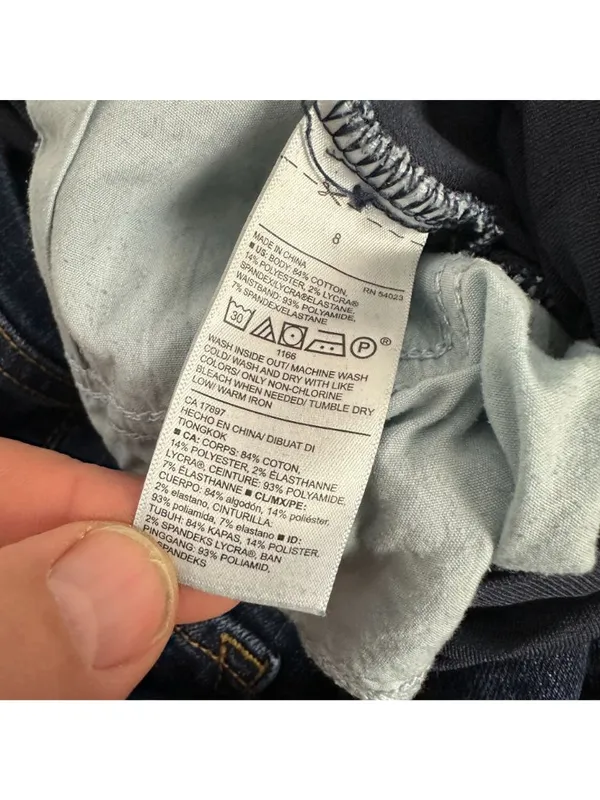 Old Navy Maternity Skinny Jeans Full Panel Adjustable Waist Dark Wash Size 8 - Image 6