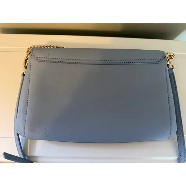 Kate Spade New York Light Blue Leather Crossbody Bag Gold party cocktail casual - Image 5