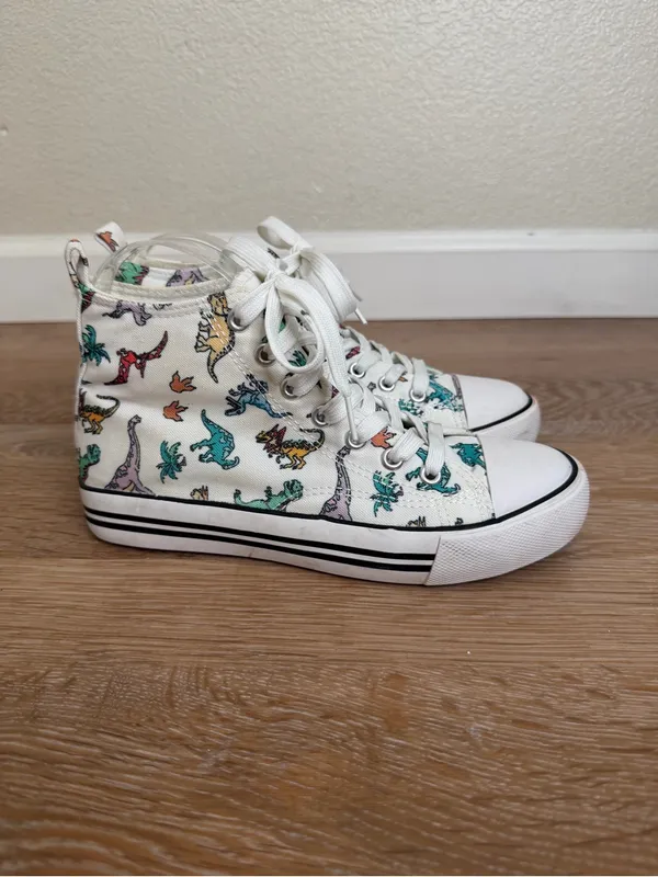 Hot Topic Dinosaur Print Hi-Top Women’s Sneakers, Size 5 - Image 4