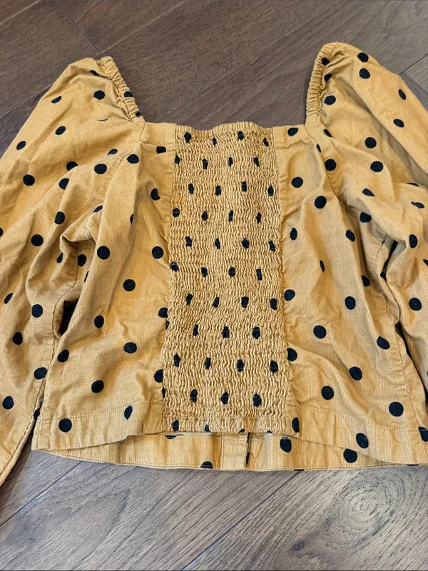 Madewell Corduroy Sweetheart Smocked-Back Top in Dot Size 4 - C70-003 - Image 8
